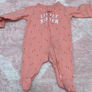 Carter's Pink Footies One Piece with Cozy Enclosed Feet
